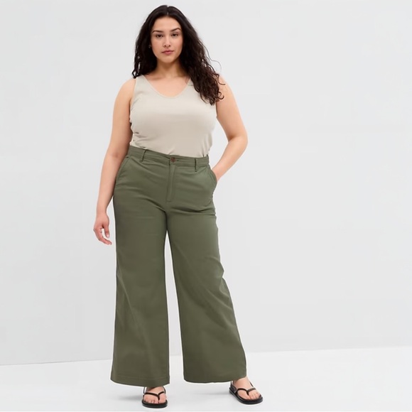 GAP High Rise Wide Leg Girlfriend Pants NWT 2 Regular - Picture 3 of 6